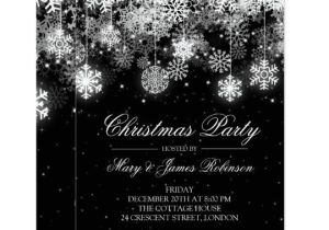 Christmas Party Invitation Template Black and White Elegant Christmas Party Winter ornaments Black Invitation