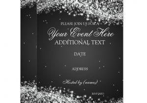 Christmas Party Invitation Template Black and White Elegant Sparkle Sparkling Template Party Card