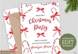 Christmas Party Invitation Template Editable Editable Christmas Party Invitation Holiday Party Invitation