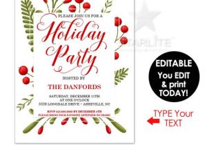 Christmas Party Invitation Template Editable Holiday Party Invitations Instant Download Editable Holiday