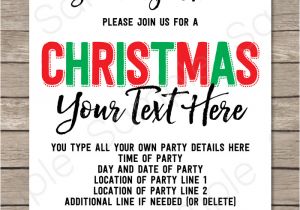 Christmas Party Invitation Template Editable Printable Christmas Party Invitations Christmas Party