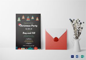 Christmas Party Invitation Template Publisher Chalkboard Christmas Invitation Card Design Template In