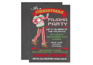 Christmas Pj Party Invitation Chalkboard Christmas Pajama Party Invitations Zazzle