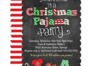 Christmas Pj Party Invitation Christmas Pajama Party Chalkboard Invitation Zazzle Com