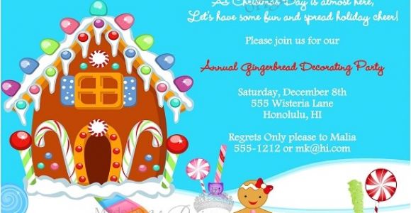 Christmas Poems for Invitation to A Party Gingerbread Decorating Christmas Holiday Party Invitation