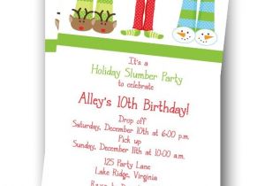 Christmas Slumber Party Invitations Printable Holiday Slumber Party Birthday Invitation by