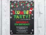 Christmas Slumber Party Invitations Slumber Party Invitation Christmas Birthday Invitation