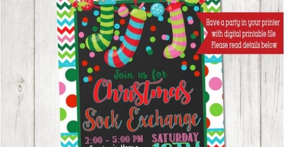 Christmas sock Exchange Party Invitation Christmas sock Exchange Party Invitation Kids Christmas