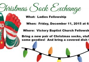 Christmas sock Exchange Party Invitation Ladies Fellowship