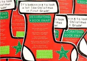 Christmas sock Exchange Party Invitation sock Swap Invite Poem Give Students A sock to Fill with