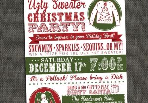 Christmas Sweater Party Invitation Template Ugly Sweater Party Invitations