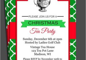 Christmas Tea Party Invitation Wording Christmas Tea Party Invitation Printable Christmas