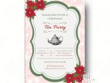 Christmas Tea Party Invitation Wording Christmas Tea Party Invitation Printable Holiday by