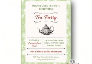 Christmas Tea Party Invitation Wording Christmas Tea Party Invitation Printable Holiday Tea Party