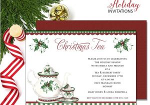Christmas Tea Party Invitations Free Christmas Holly Tea Party Invitations
