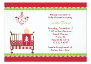 Christmas themed Baby Shower Invitations Christmas Crib Baby Shower Invitations