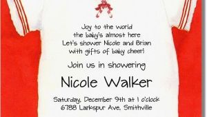 Christmas themed Baby Shower Invitations Christmas Esie Baby Shower Invitations