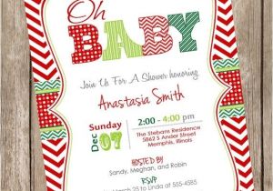 Christmas themed Baby Shower Invitations Christmas themed Baby Shower