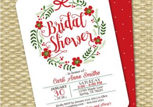 Christmas themed Bridal Shower Invitations Christmas Bridal Shower Invitation Holiday Bridal Shower