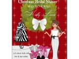 Christmas themed Bridal Shower Invitations Christmas Bride Brunette Bridal Shower Invitations