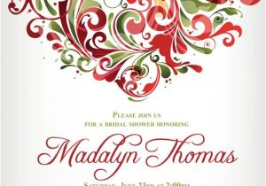 Christmas themed Wedding Shower Invitations Bridal Shower Dinner Party Christmas Holiday themed