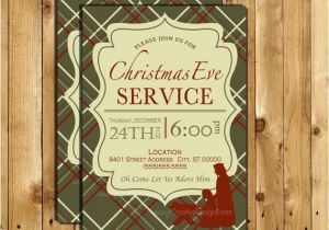 Church Christmas Party Invitation Christmas Eve Service Invitation Christmas Eve Invite Candle