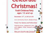 Church Christmas Party Invitation Youth Christmas Party Acts Church