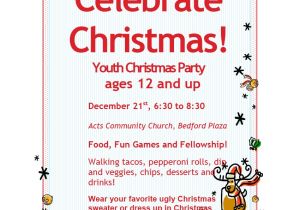 Church Christmas Party Invitation Youth Christmas Party Acts Church