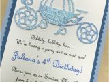 Cinderella Carriage Bridal Shower Invitations Princess Invitations · Blue and Glitter