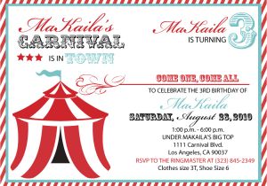 Circus Birthday Invitation Template Free 40th Birthday Ideas Carnival Birthday Invitation Template