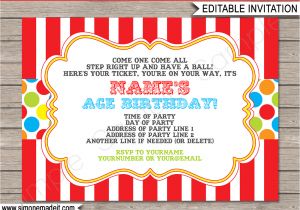 Circus Birthday Invitation Template Free Carnival Invitation Template Carnival Invitations