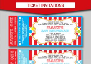 Circus Birthday Invitation Template Free Editable Carnival Ticket Invitations Circus or Carnival