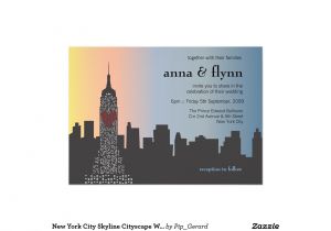 Cityscape Wedding Invitations New York City Skyline Cityscape Wedding Invitation