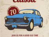 Classic Car Party Invitations Car Classic 70th Birthday Free Birthday Invitation