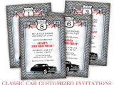 Classic Car Party Invitations Classic Car Birthday Party Darling Doodles