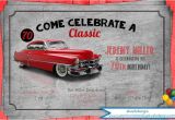 Classic Car Party Invitations Classic Car Birthday Party Invitation Adult Men 39 S