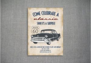 Classic Car Party Invitations Come Celebrate A Classic 5×7 Birthday Invitation by