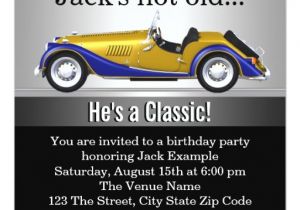 Classic Car Party Invitations Mans Classic Car Birthday Party Invitation Zazzle