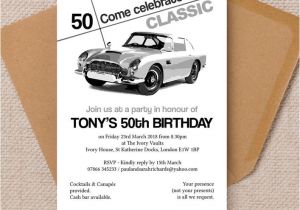 Classic Car Party Invitations Stylish Classic Car 50th Birthday Party Invitation From 1