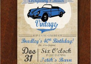 Classic Car Party Invitations Vintage Car Birthday Invitation Everything 39 S Better