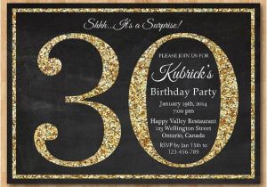 Classy 30th Birthday Invitation Wording 30th Birthday Invitation Gold Glitter Birthday Party