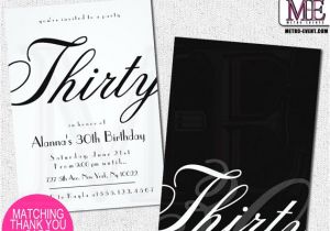 Classy 30th Birthday Invitation Wording Classy 30th Birthday Invitations by Metro Designs Graphic