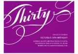 Classy 30th Birthday Invitation Wording Purple Elegant 30th Birthday Invitations
