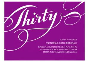 Classy 30th Birthday Invitation Wording Purple Elegant 30th Birthday Invitations