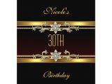 Classy 30th Birthday Invitations Elegant Black Gold Jewel 30th Birthday Invitation