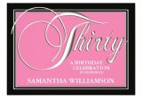 Classy 30th Birthday Invitations Elegant Pink 30th Birthday Invitations