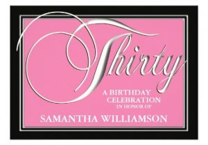 Classy 30th Birthday Invitations Elegant Pink 30th Birthday Invitations