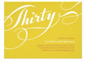 Classy 30th Birthday Invitations Yellow Elegant 30th Birthday Invitations 14 Cm X 19 Cm
