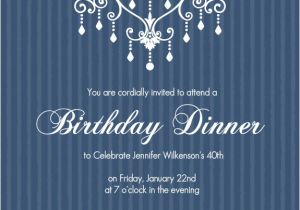 Classy Birthday Invitation Templates 40th Birthday Invitations Elegant Chandelier Blue