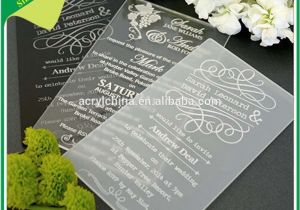 Clear Plastic Wedding Invitations Clear Acrylic Wedding Invitations with Engraving Black or